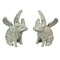 Set of 2 Cast Iron Distressed White Flying Pig Bookends Rustic Decorative Home